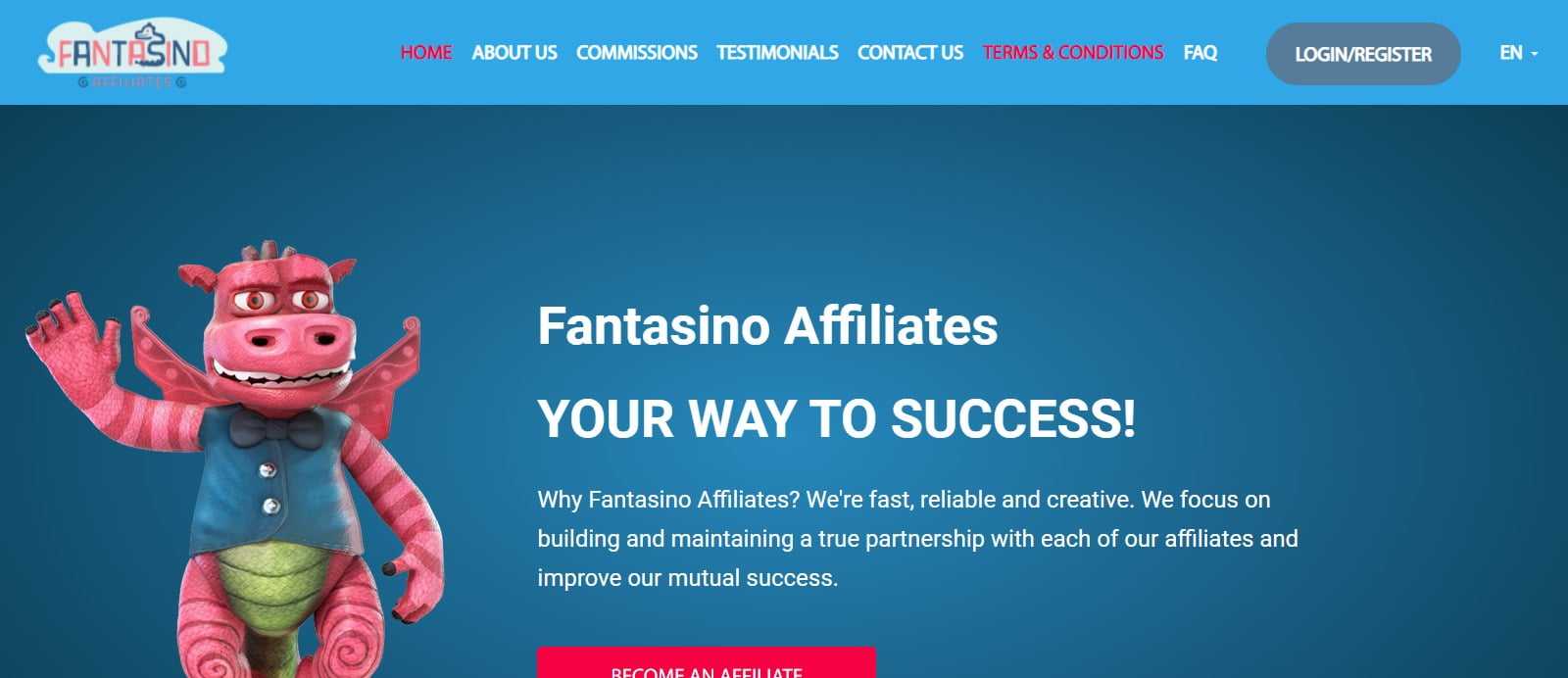 Fantasino Affiliates Program Review: 25% - 50% Recurring Revenue share