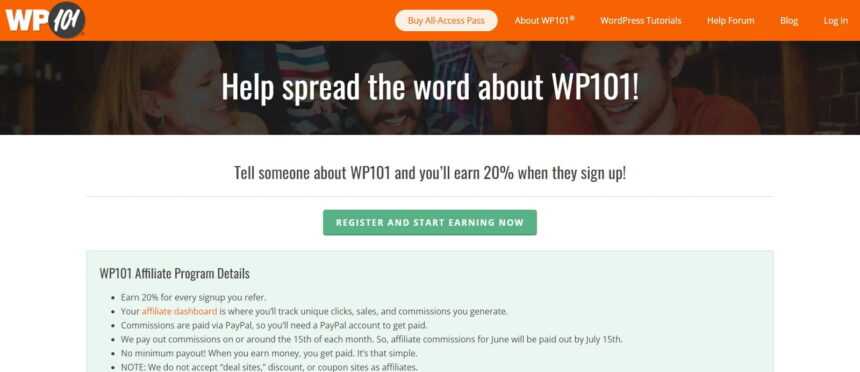 WP101 Affiliates Program Review: 20% Commission on Each Sale