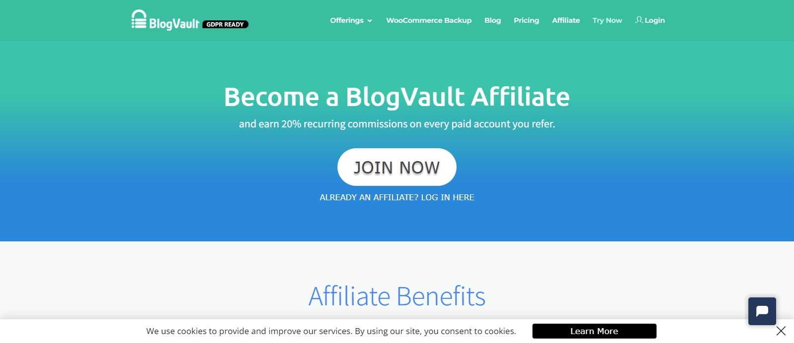 BlogVault Affiliates Program Review: 20% Recurring Commission on each sale