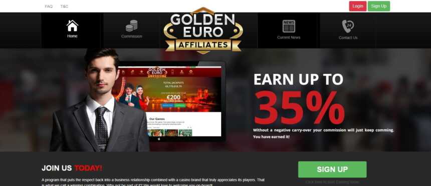 Golden Euro Affiliates Program Review: 20% - 35% Recurring Revenue share