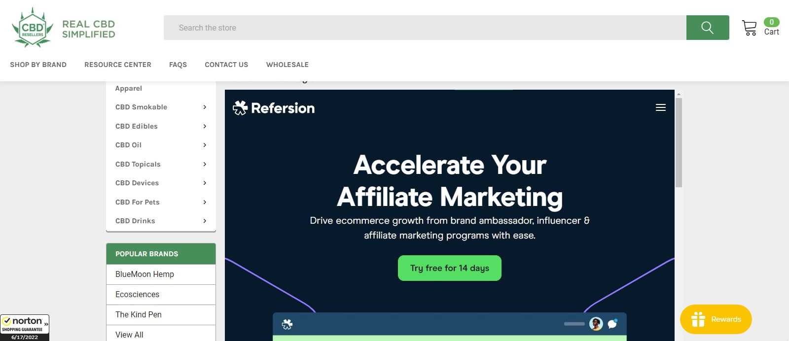 CBDResellers Affiliates Program Review: 10% - 20% Commission on all Sales
