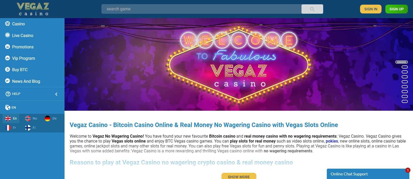 Vegaz Casino Affiliates Program Review: 30% - 50% Revenue Share