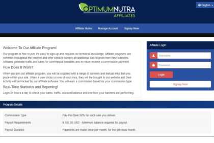 Optimum Nutra Affiliates Program Review: Earn Up To 30% Per Sale