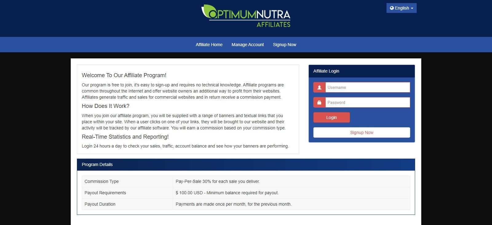 Optimum Nutra Affiliates Program Review: Earn Up To 30% Per Sale