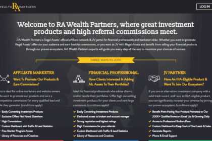 RA Wealth Partners Affiliates Program Review: 3%-5% Per Sale