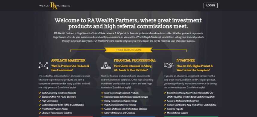 RA Wealth Partners Affiliates Program Review: 3%-5% Per Sale