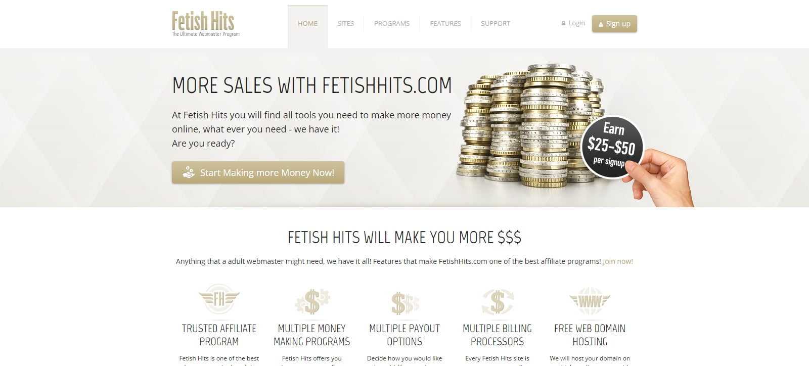 Fetish Hits Affiliates Program Review: Earn $25-$40 pps, 20%-70% revshare