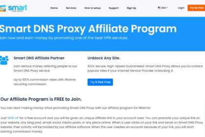 Smart DNS Proxy Affiliates Program Review: 30%-100% Commission on Each Sale