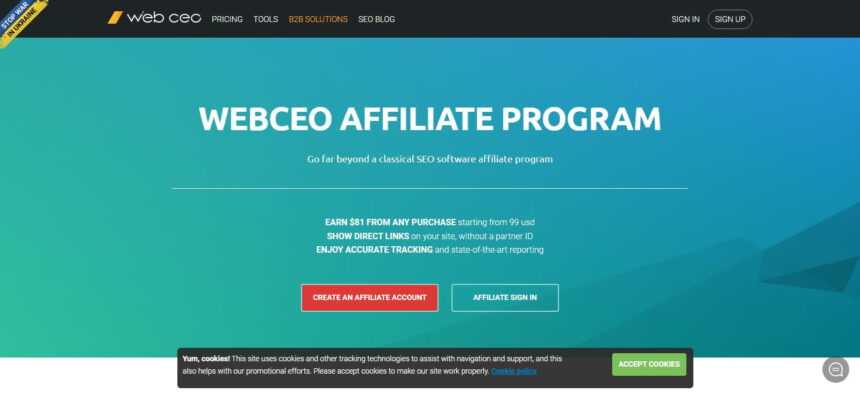 WebCEO Affiliates Program Review: $81 Commission on Each Sale