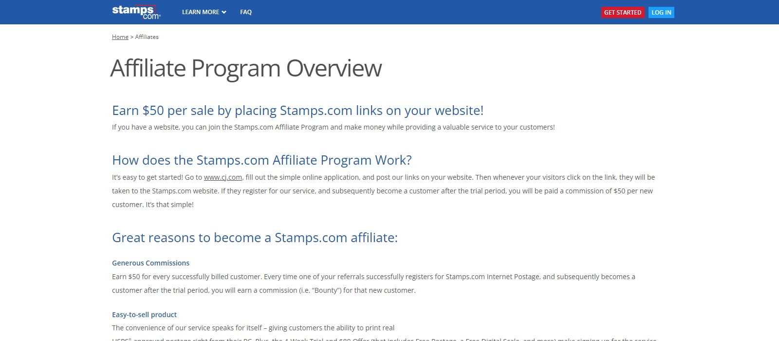Stamps Affiliates Program Review: $50 For Each new Internet Postage Customer