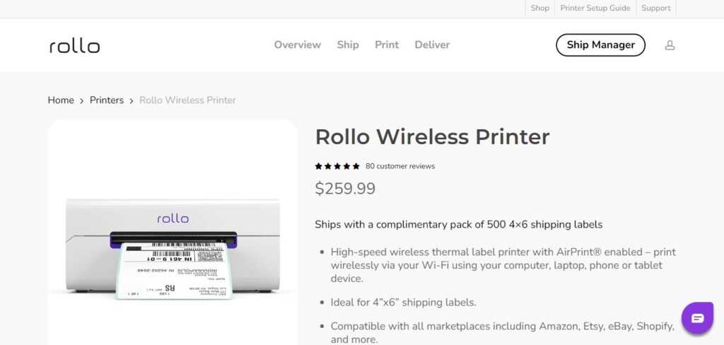 Rollo Wireless Printer X1040