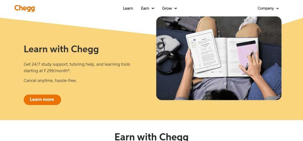 Chegg India (Best Free Earning Sites)