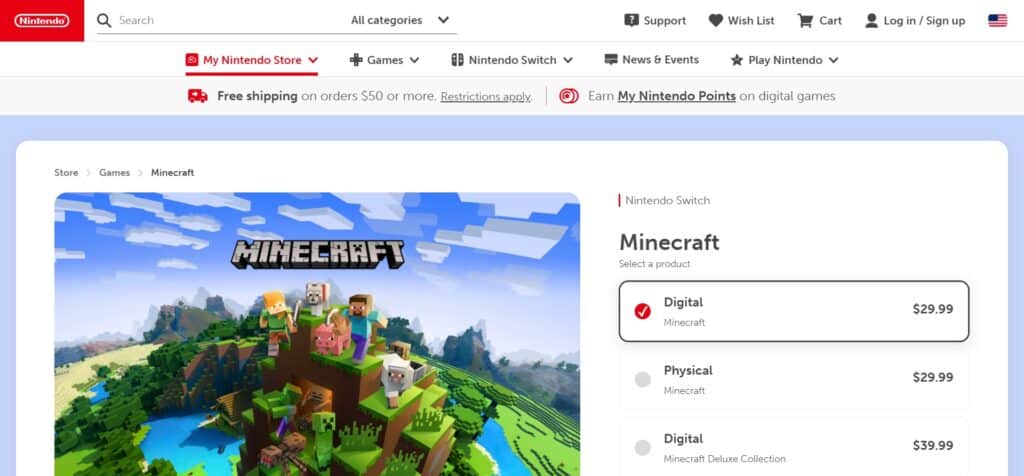 Minecraft (Best Nintendo Switch Games)