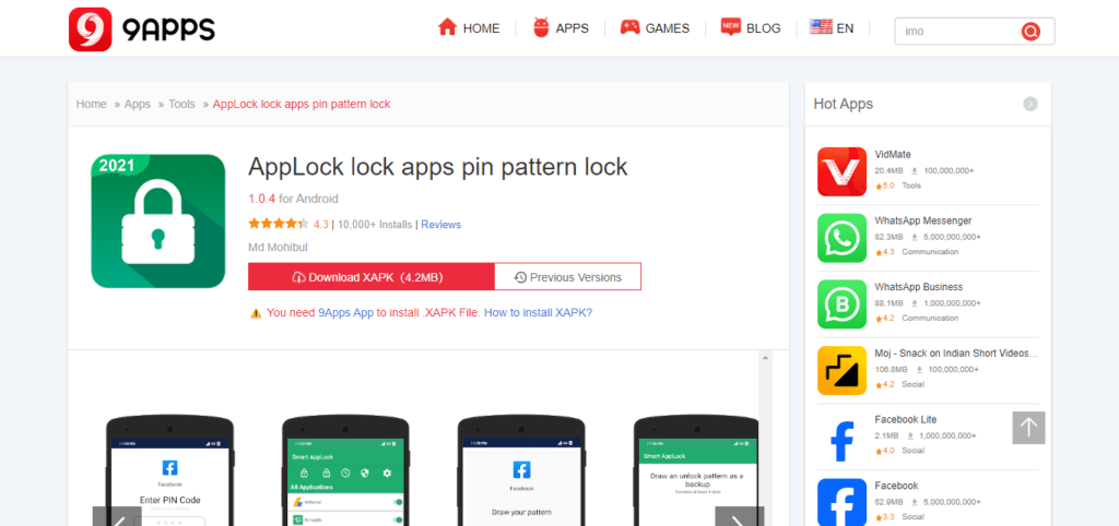 AppLock lock apps, pin & pattern lock (Best App Lock For Android)