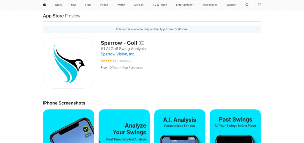 Sparrow Golf App (Best Golf Swing Analysis App)