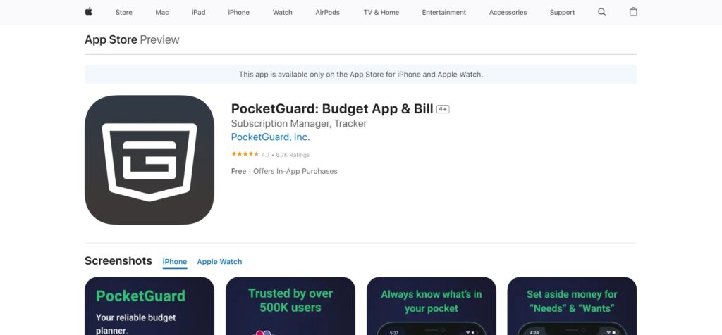 PocketGuard (Best App To Track Money Spent)