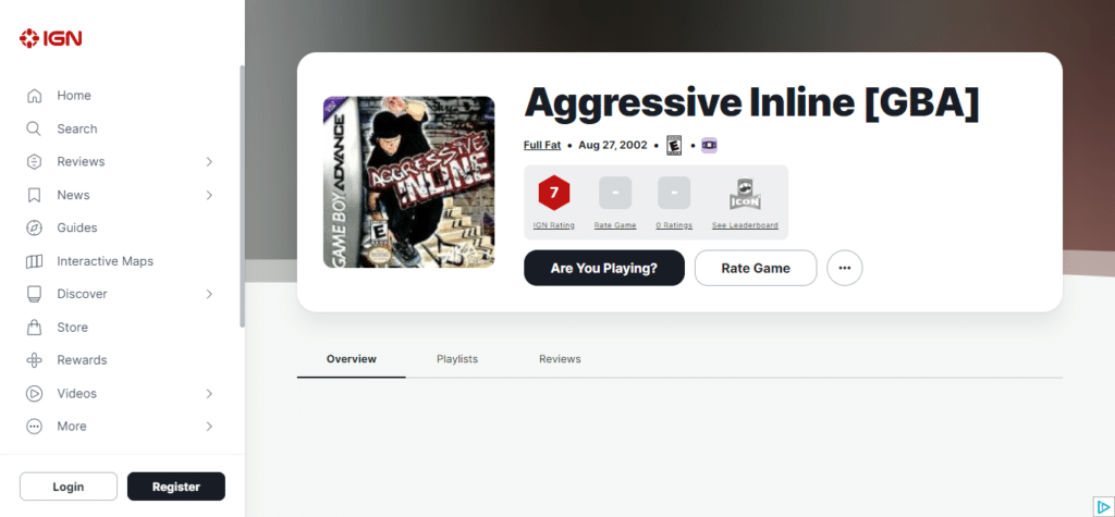 Aggressive Inline (Best GBA Sports Games of All Time)