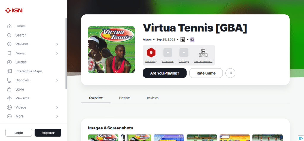 Virtua Tennis (Best GBA Sports Games of All Time)