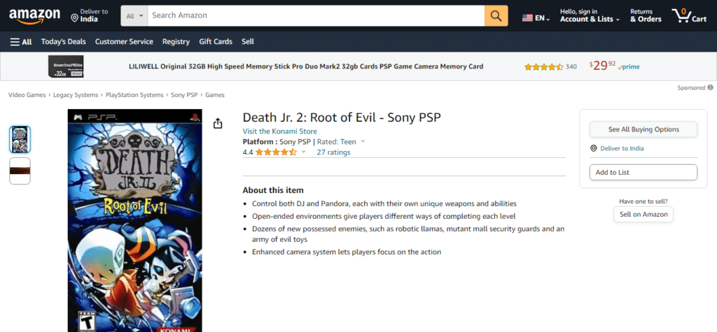 Death Jr. II: Root of Evil (Best PSP Platformers of All Time)