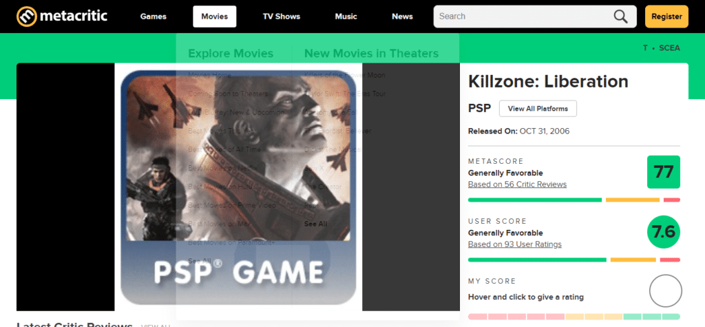 Killzone Liberation (Best PSP Shooting Games of All Time)