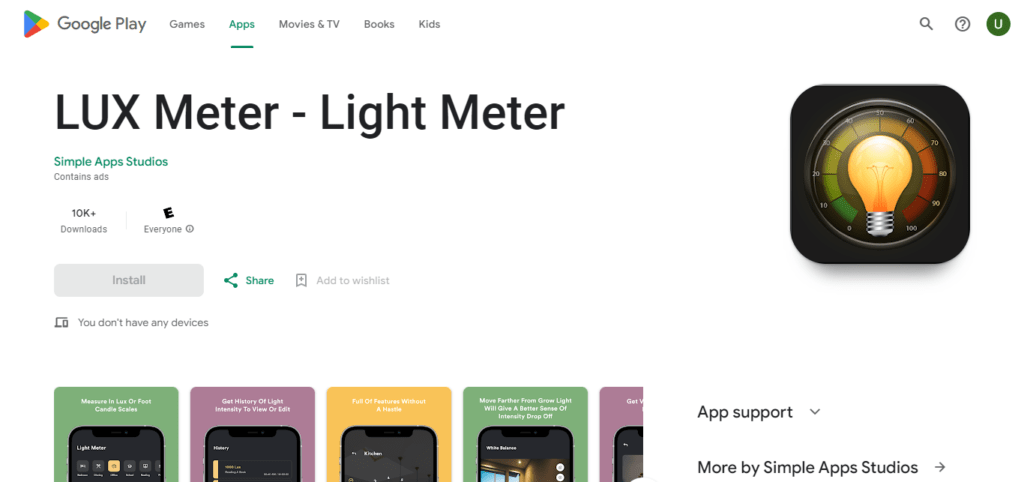 Light Meter (Best Apps For Electricians)
