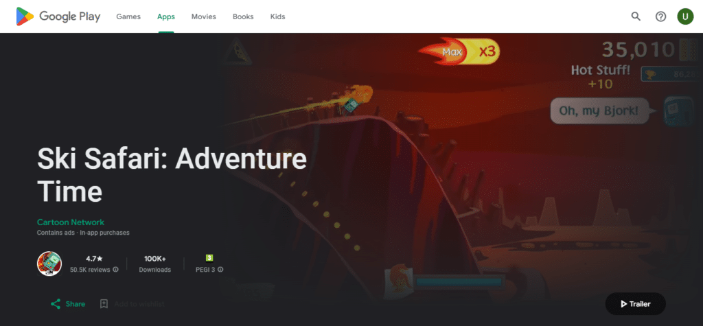 Ski Safari: Adventure Time (Best Game In Play Store)