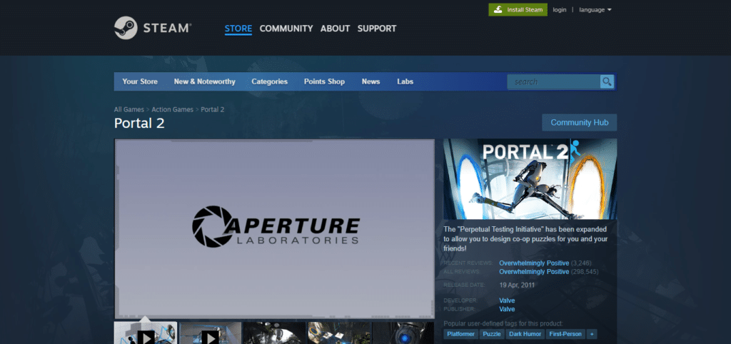 Portal and Portal 2 (Best Game For 2gb Ram Pc)