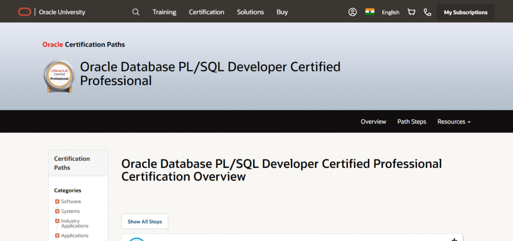 Oracle PL/SQL Application Developer - Associate (OCA)