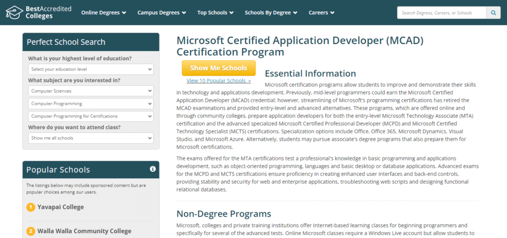 Microsoft Certified Application Developer (MCAD)