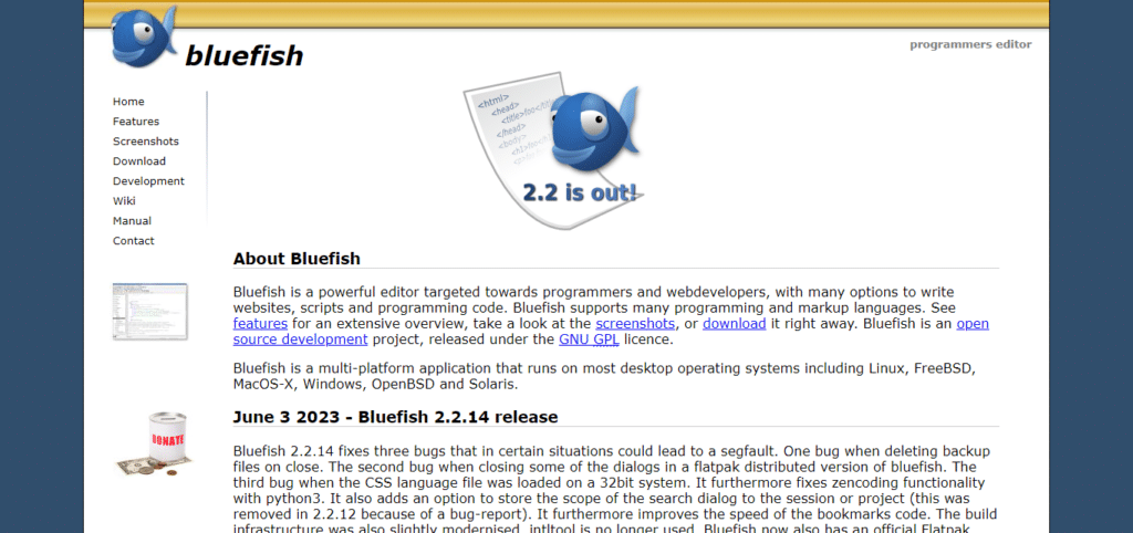 Bluefish (Best Software For Coding)