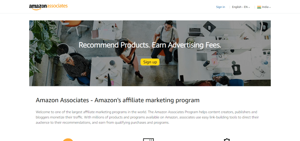 Amazon Associates (Best Affiliate Program In India)