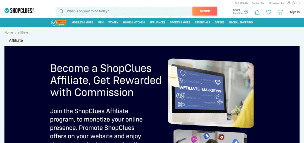 Shopclues (Best Affiliate Program In India)