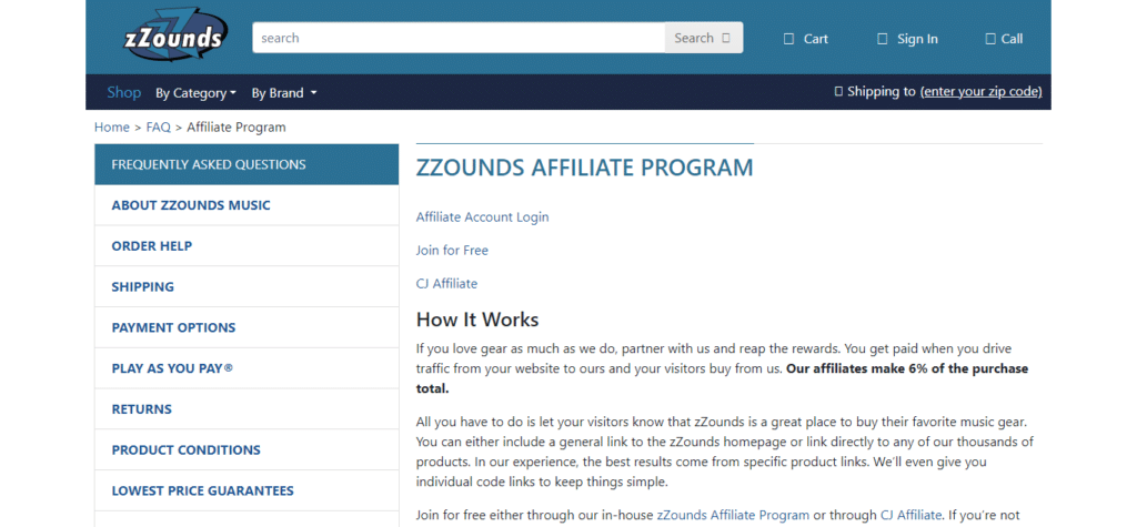 zZounds (Best Affiliate Program In USA)