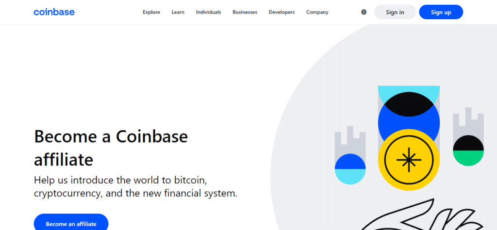 Coinbase (Best Affiliate Program In USA)