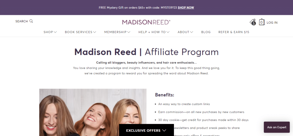 Madison Reed (Best Affiliate Program In USA)