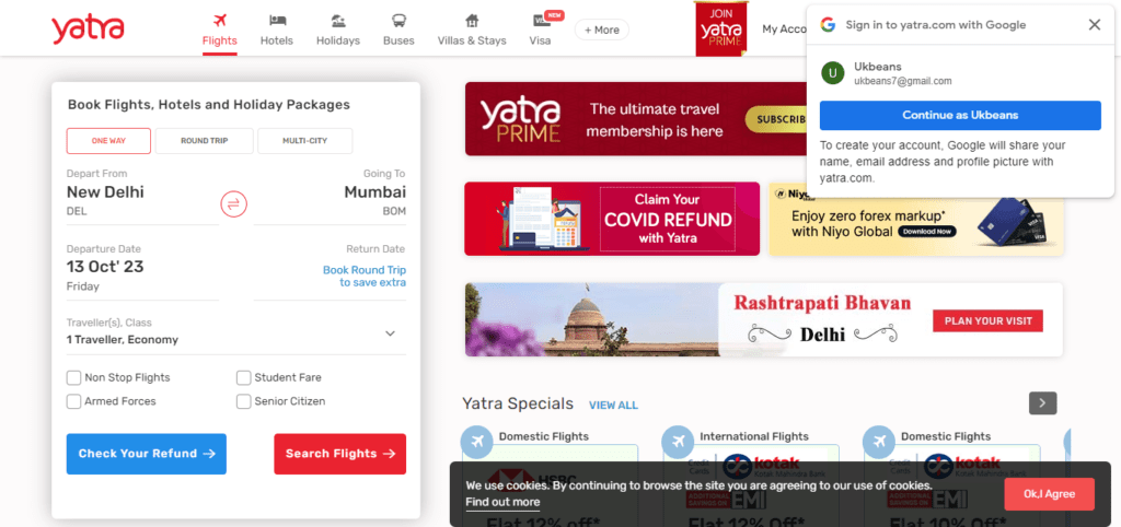 Yatra (Best App For Train Ticket Booking)