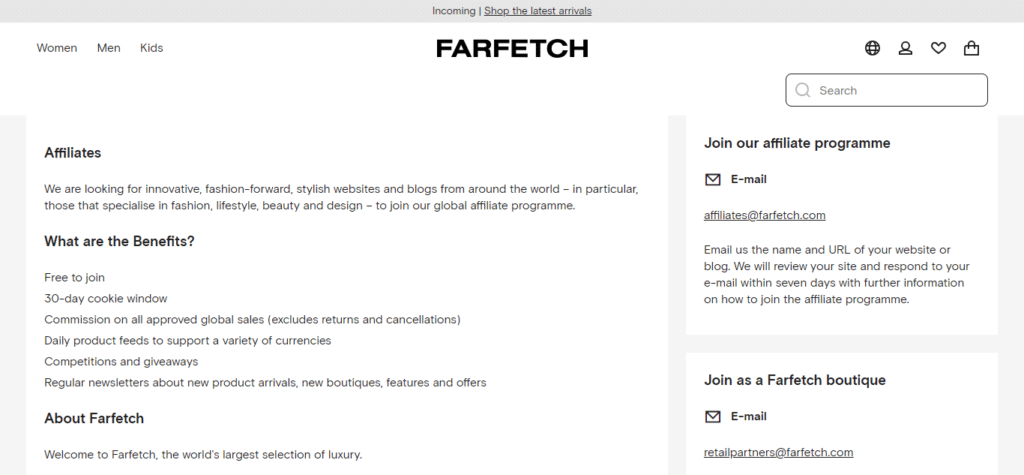 Farfetch / CPS Affiliate Program (Best Affiliate Program In Germany)