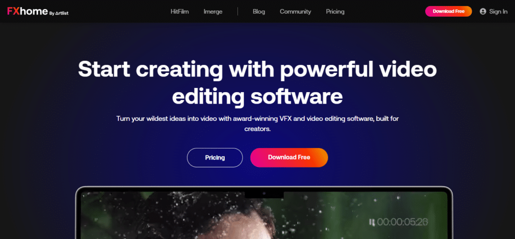 FXhome (Best Video Editing Software)