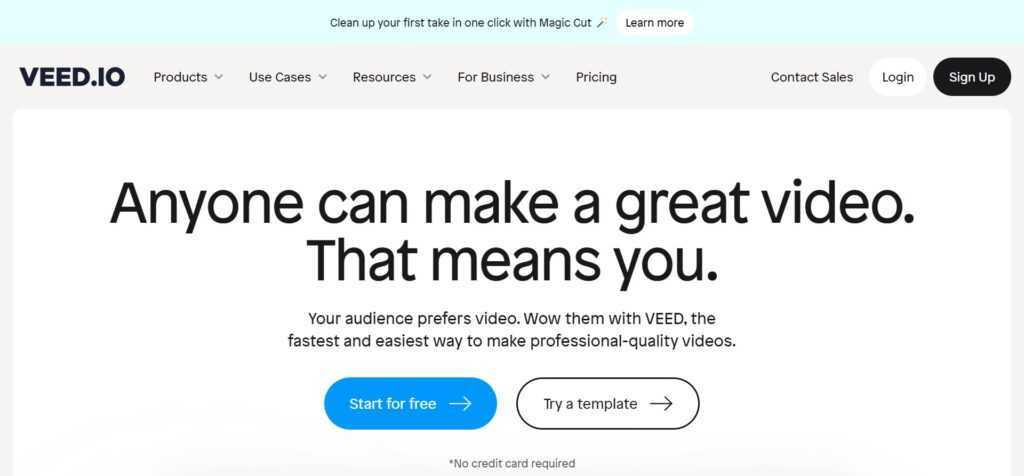 Veed.io (Best Ai Video Editing Tools)