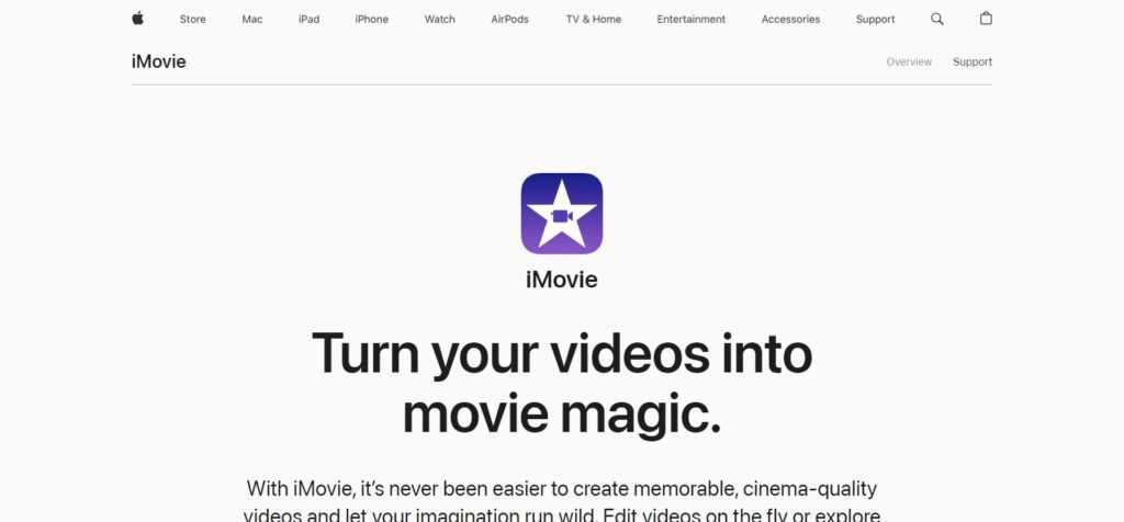 iMovie (Best Ai Video Editing Tools)