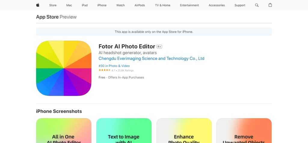 Fotor AI Photo Editor (Best AI Apps For Iphone)