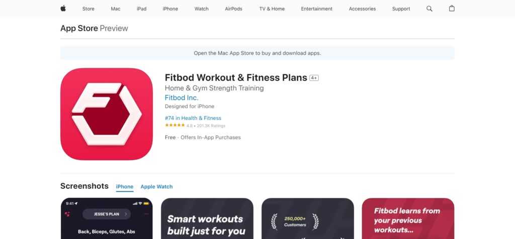 Fitbod (Best AI Apps For Iphone)