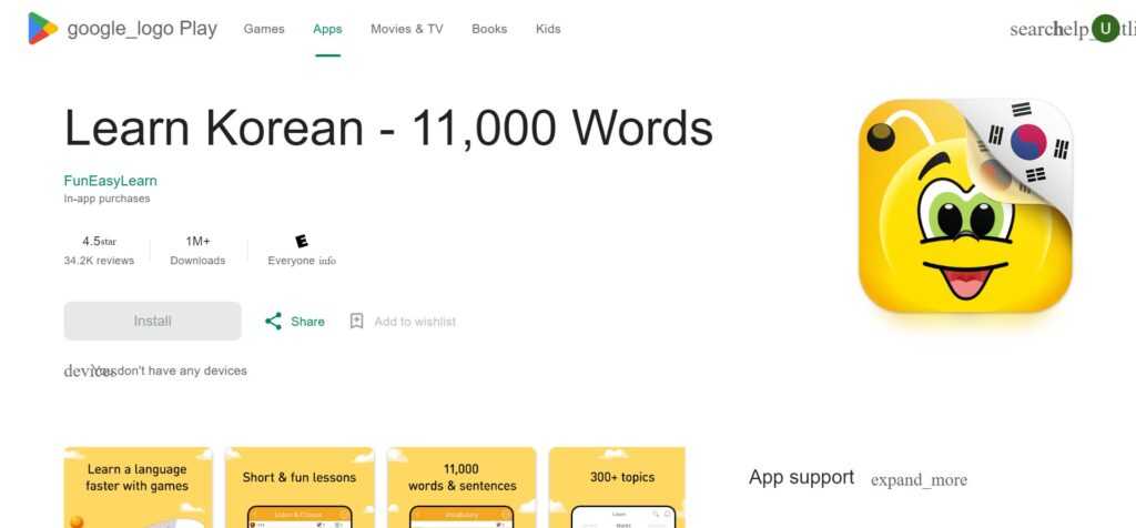 Learn Korean – 11,000 Words