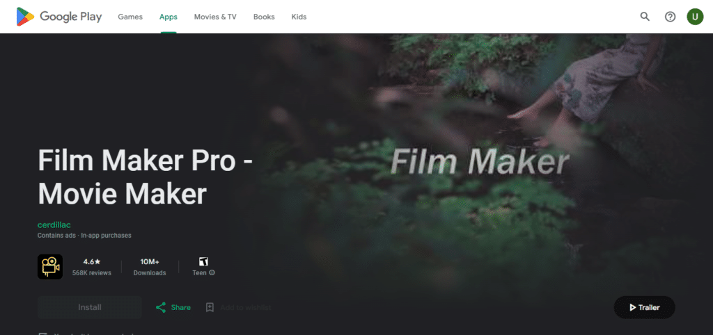 Filmmaker Pro (Best Free Video Editing App For Android)