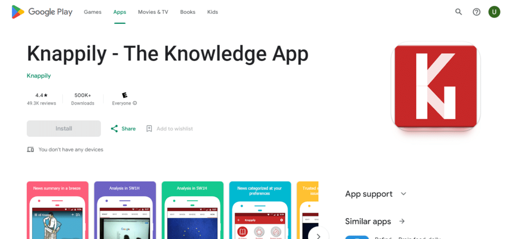 Knappily – The Knowledge App (Best App For Current Affairs)