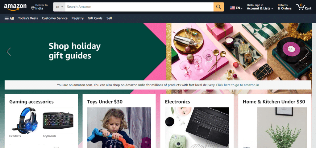 Amazon (Best Ecommerce Websites)