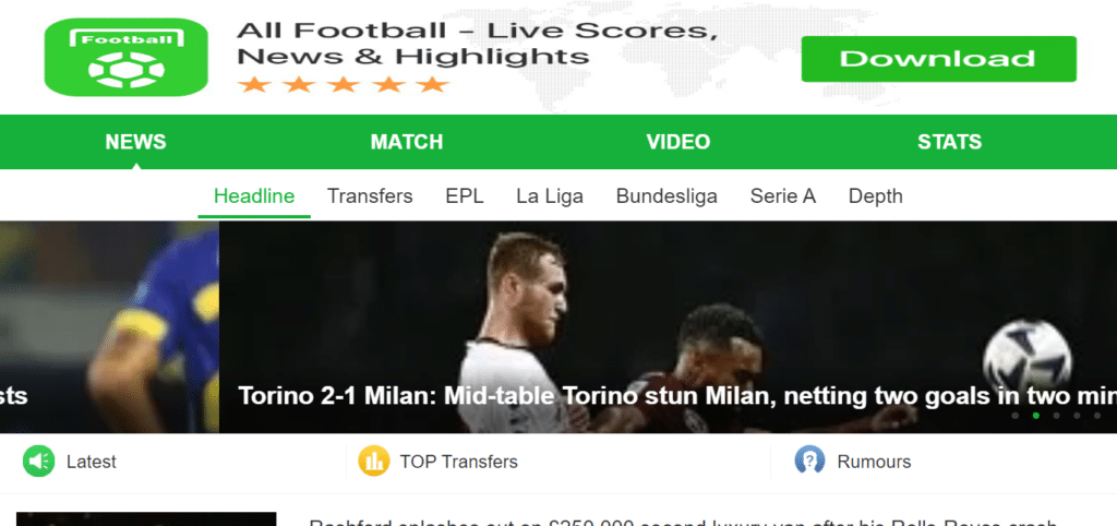 All Football – News & Scores (Best Football Apps for Android)