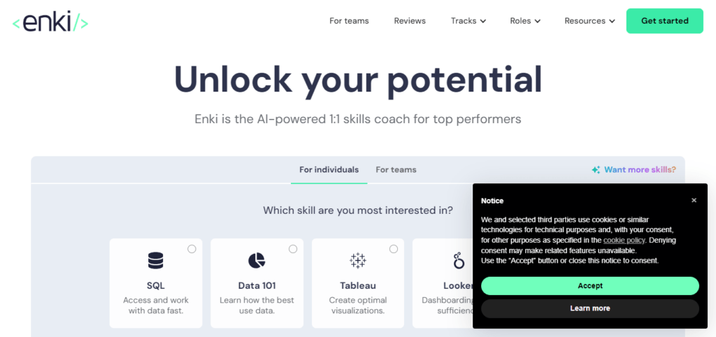 Enki: Learn data science, coding, and tech skills