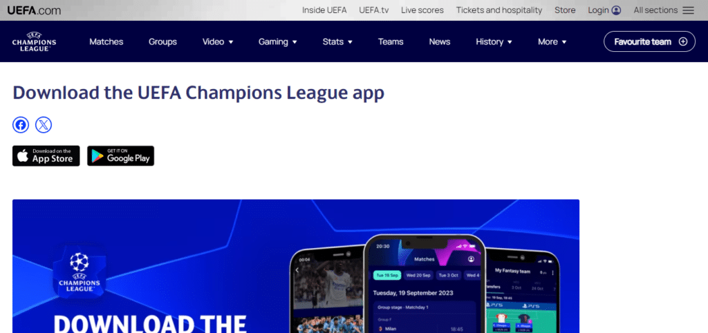 UEFA Champions league (Best Football Apps for Android)
