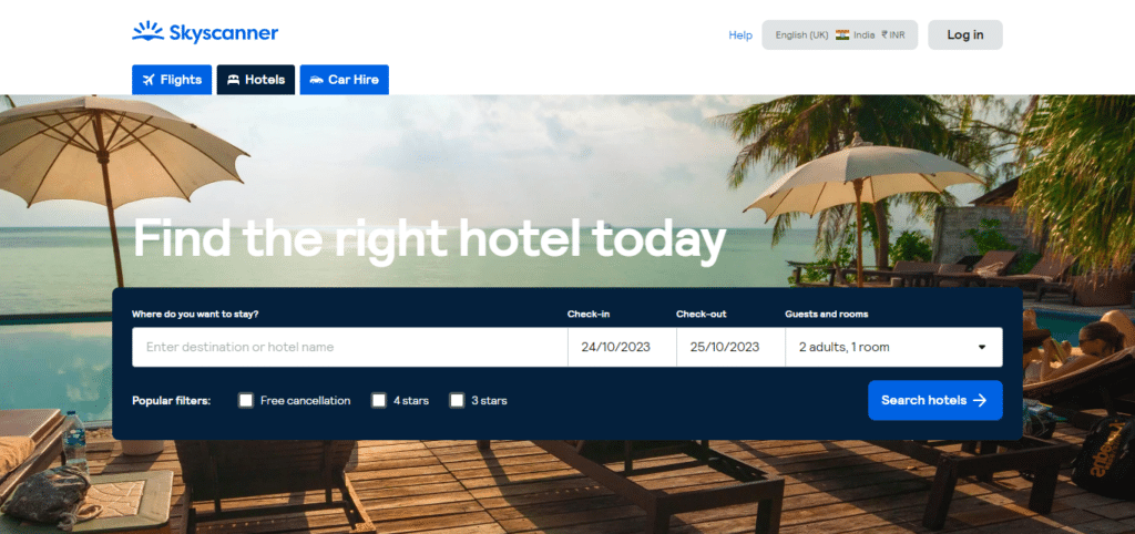 Skyscanner (Best App For Hotel Deals)